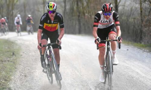Лотта Копецки и Тадей Погачар - одни из главных претендентов на победу в гонке Strade Bianche 2024 года