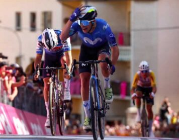 Джиро д'Италия 2024: Пелайо Санчес (Movistar) демонстрирует реакцию на победу на 6-м этапе в Раполано-Терме